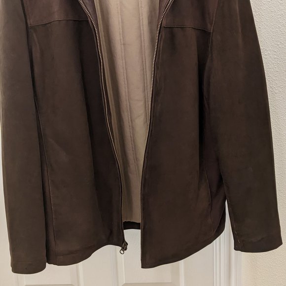Men's medium size 38-40 brown genuine leather jacket - Picture 3 of 9